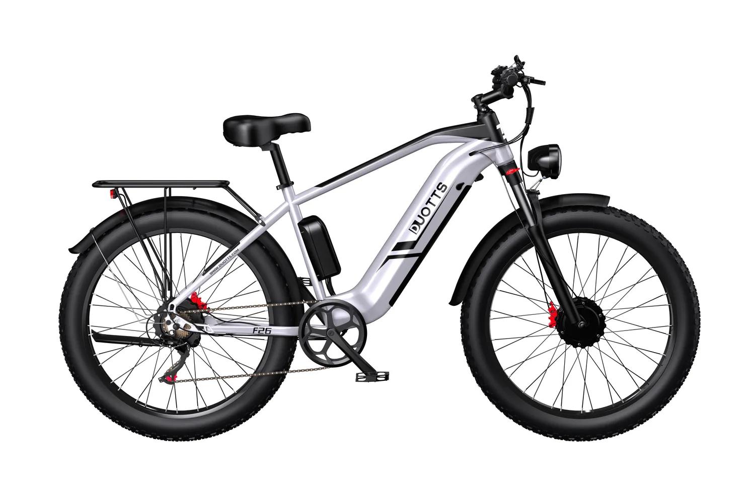 DUOTTS F26 E-Bike Fatbike Schwarz-Rot große Reichweite