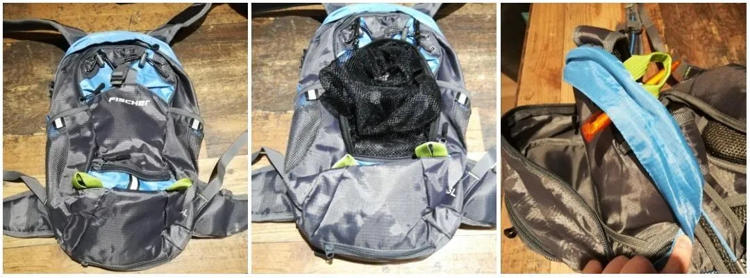 Fischer Fahrradrucksack 15 Liter Blau mit Helmnetz