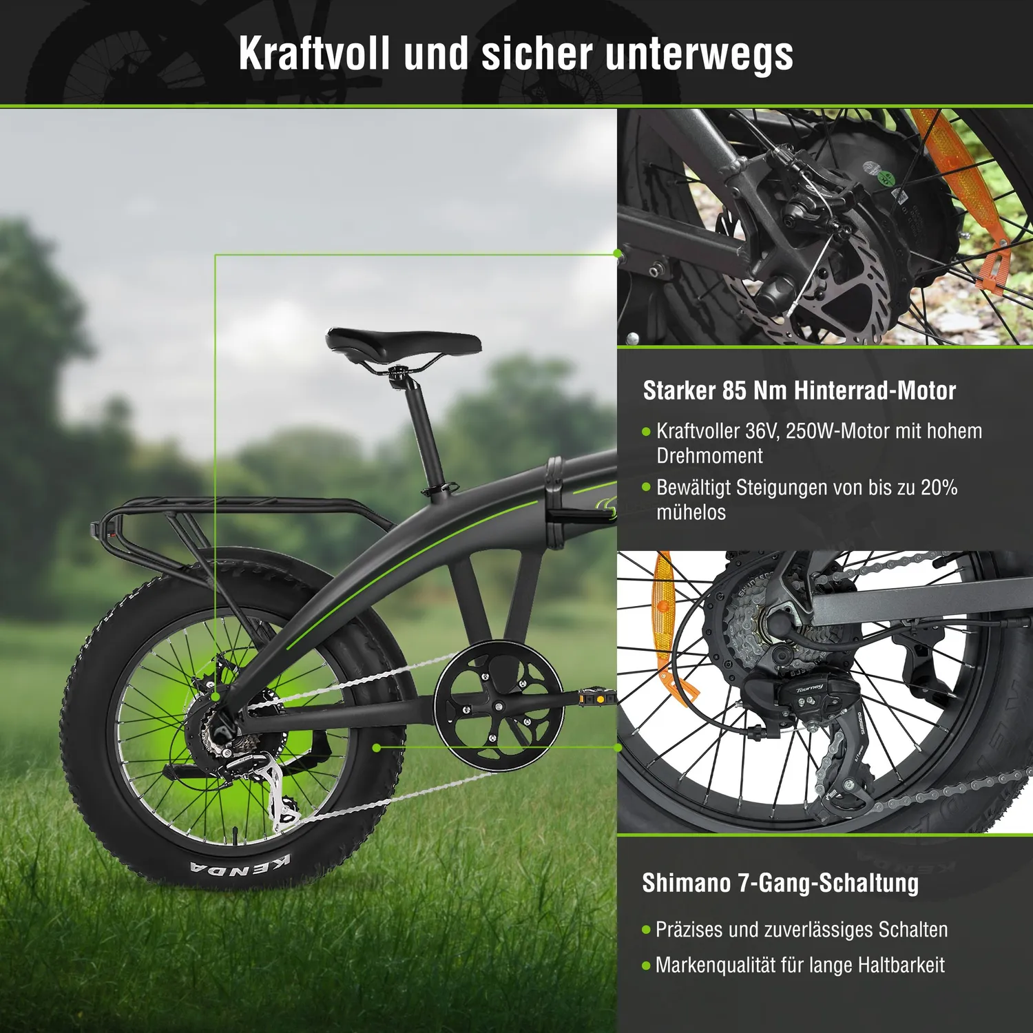 SachsenRad F6 Safari E-Faltrad 85 Nm 20 Zoll