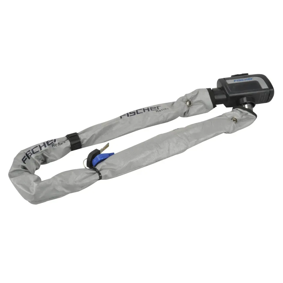 Fischer Reflex Kettenschloss 80cm 8mm Schlüssel silber