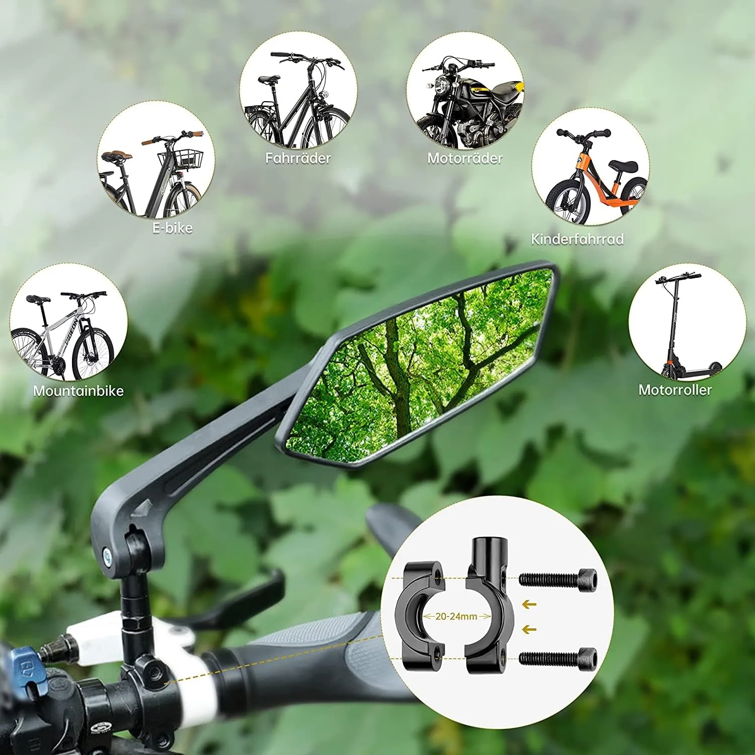 SachsenRad Vista Fahrrad-Rückspiegel-Set 2 Stück