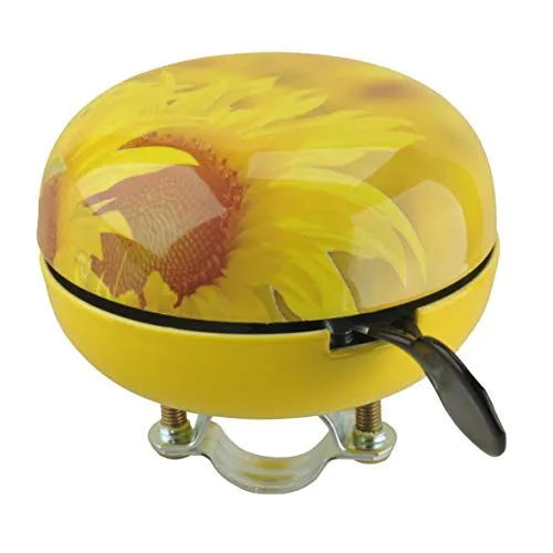 Fischer Maxi Ding Dong Fahrradglocke Gelb Sonnenblume 80mm