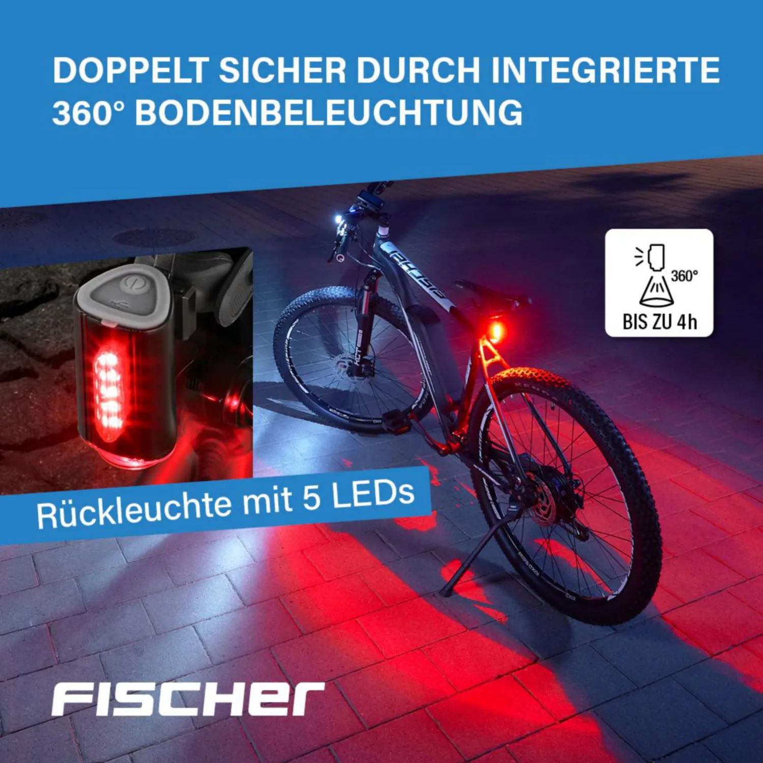 Fischer Twin Beleuchtungs-Set LED 80/40/20 Lux USB
