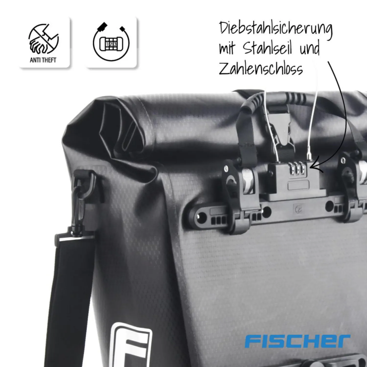 Fischer Plus Terra Gepäckträgertasche 30L schwarz M