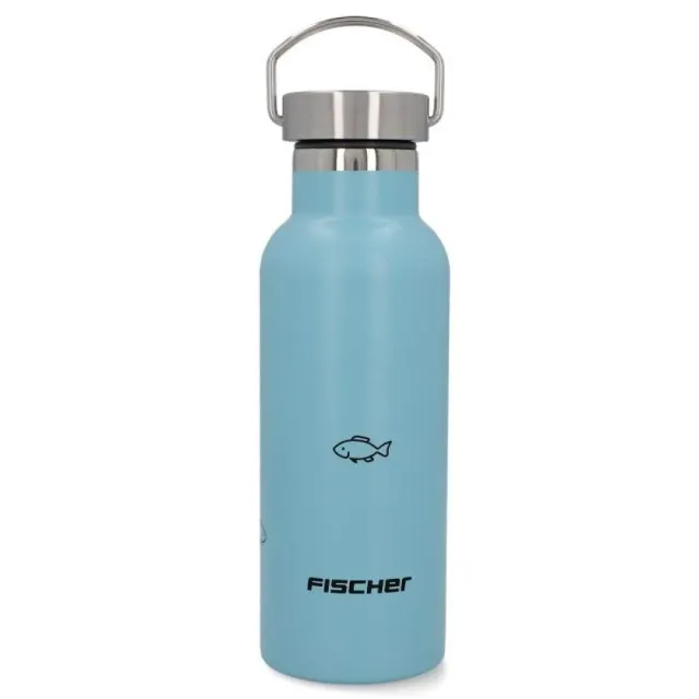 Fischer Trinkflasche Edelstahl 500 ml blau auslaufsicher