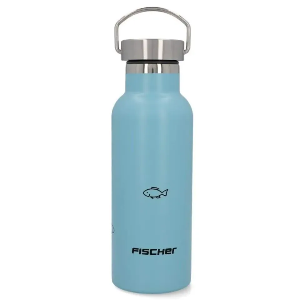 Fischer Trinkflasche Edelstahl 500 ml blau auslaufsicher
