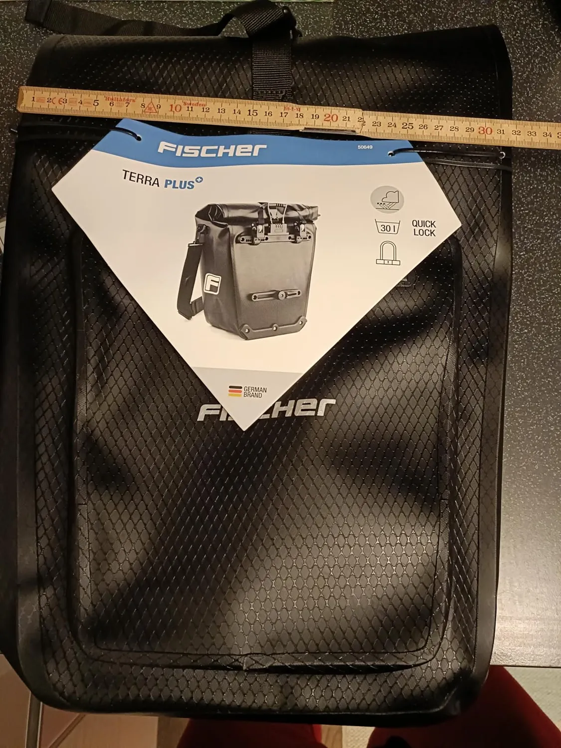 Fischer Plus Terra Gepäckträgertasche 30L schwarz M