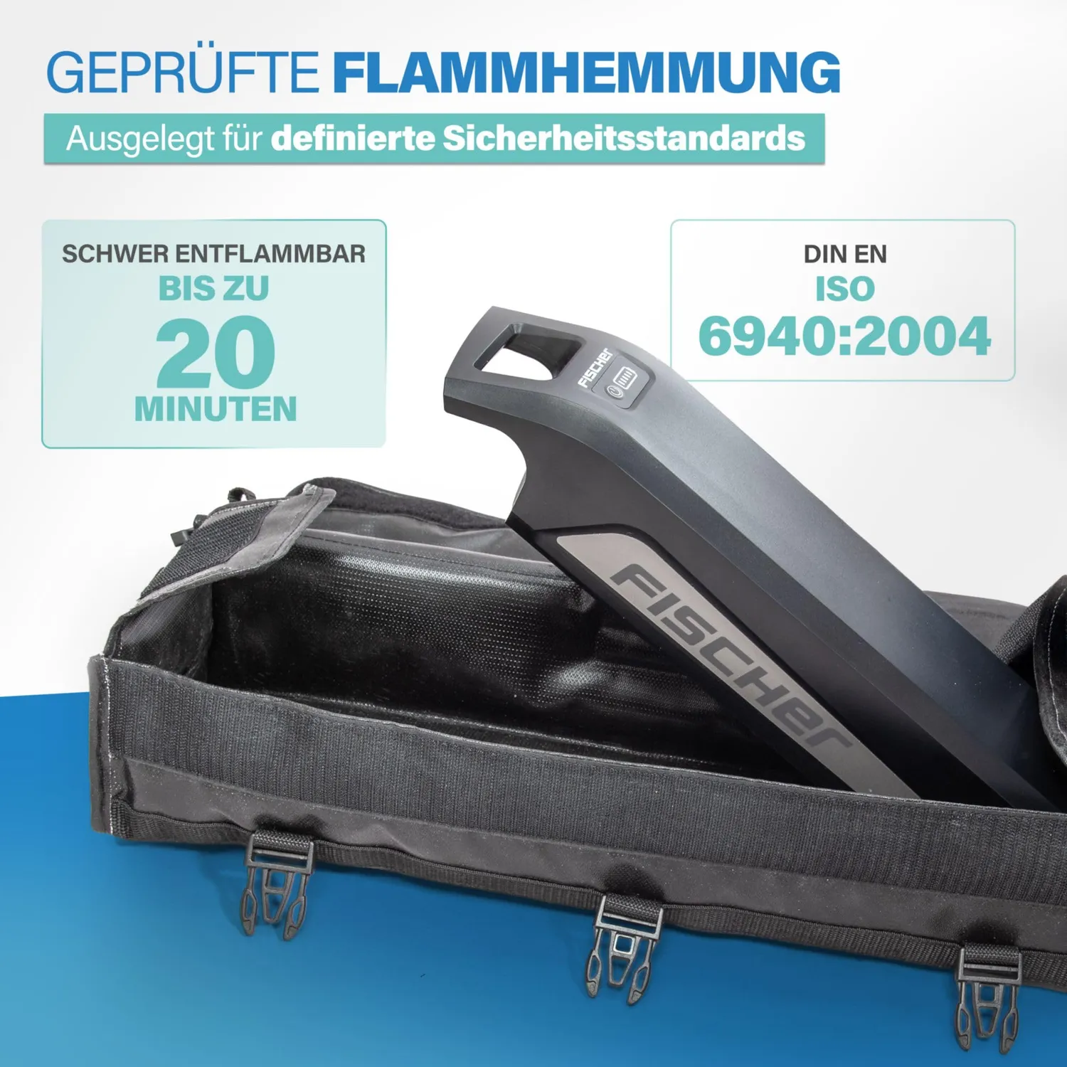 Fischer Brandschutztasche Lithium-Akku feuerfest 1000 °C