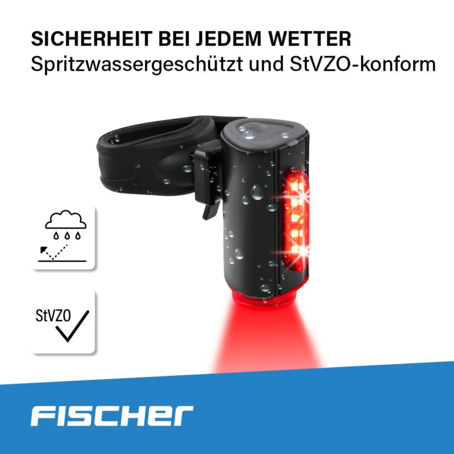 Fischer TWIN Akku-Rücklicht Fahrrad-Rückleuchte USB-C