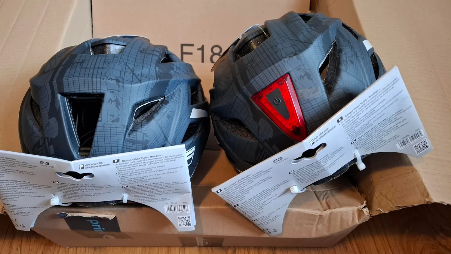Fischer Urban Plus Cityhelm mit LED-Rücklicht S/M