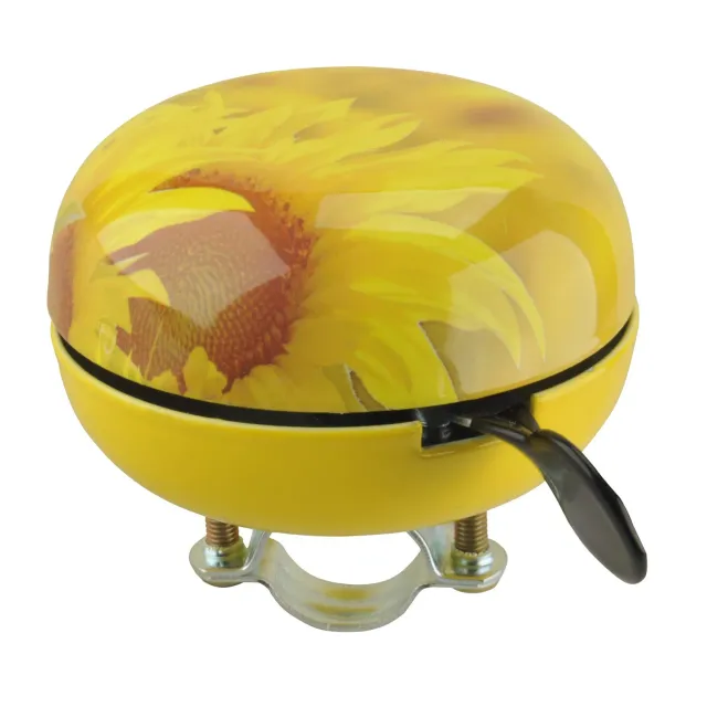 Fischer Maxi Ding Dong Fahrradglocke Gelb Sonnenblume 80mm