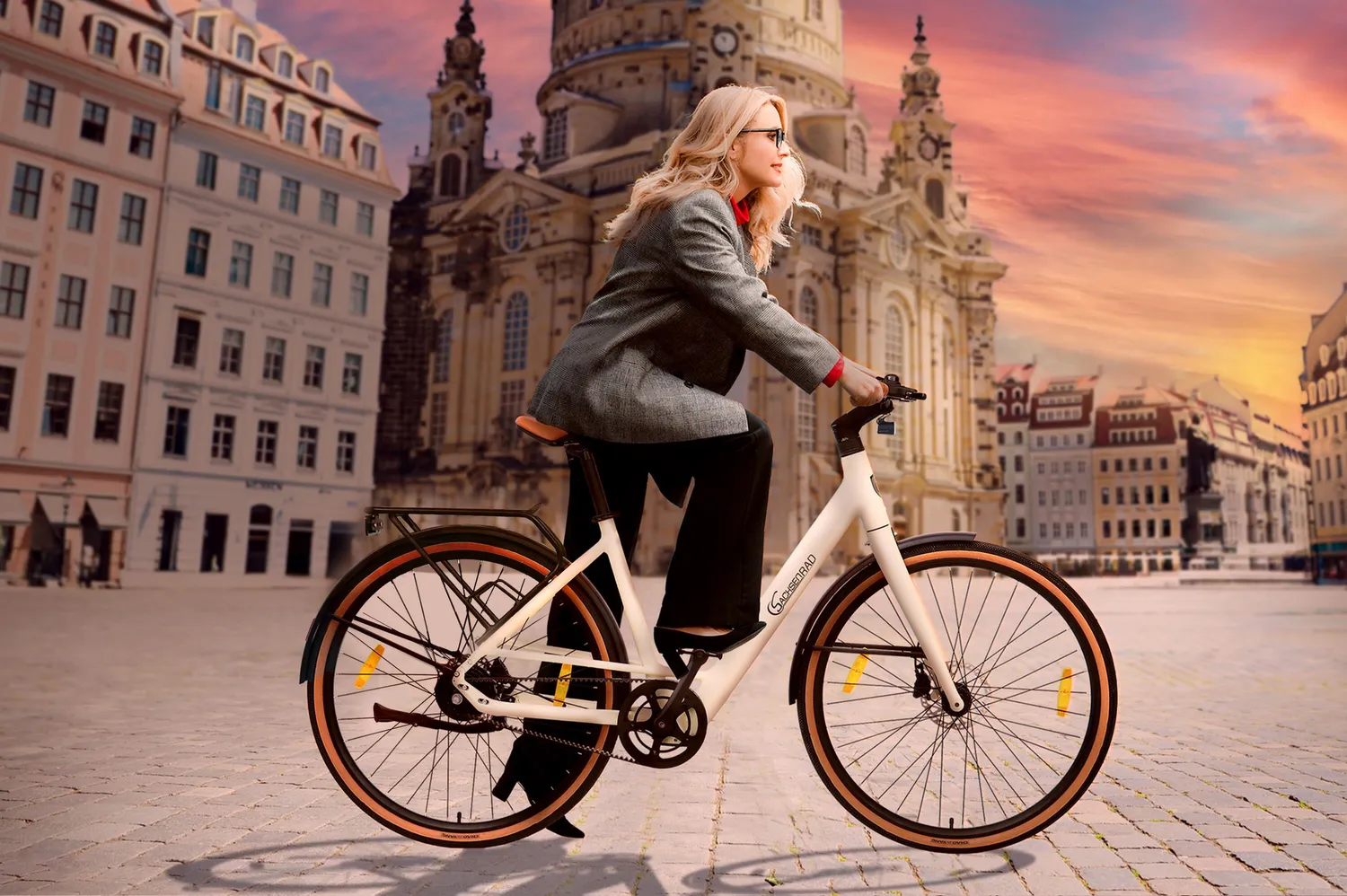 SachsenRad C3V Roma II City E-Bike weiß Riemen KI 16 kg