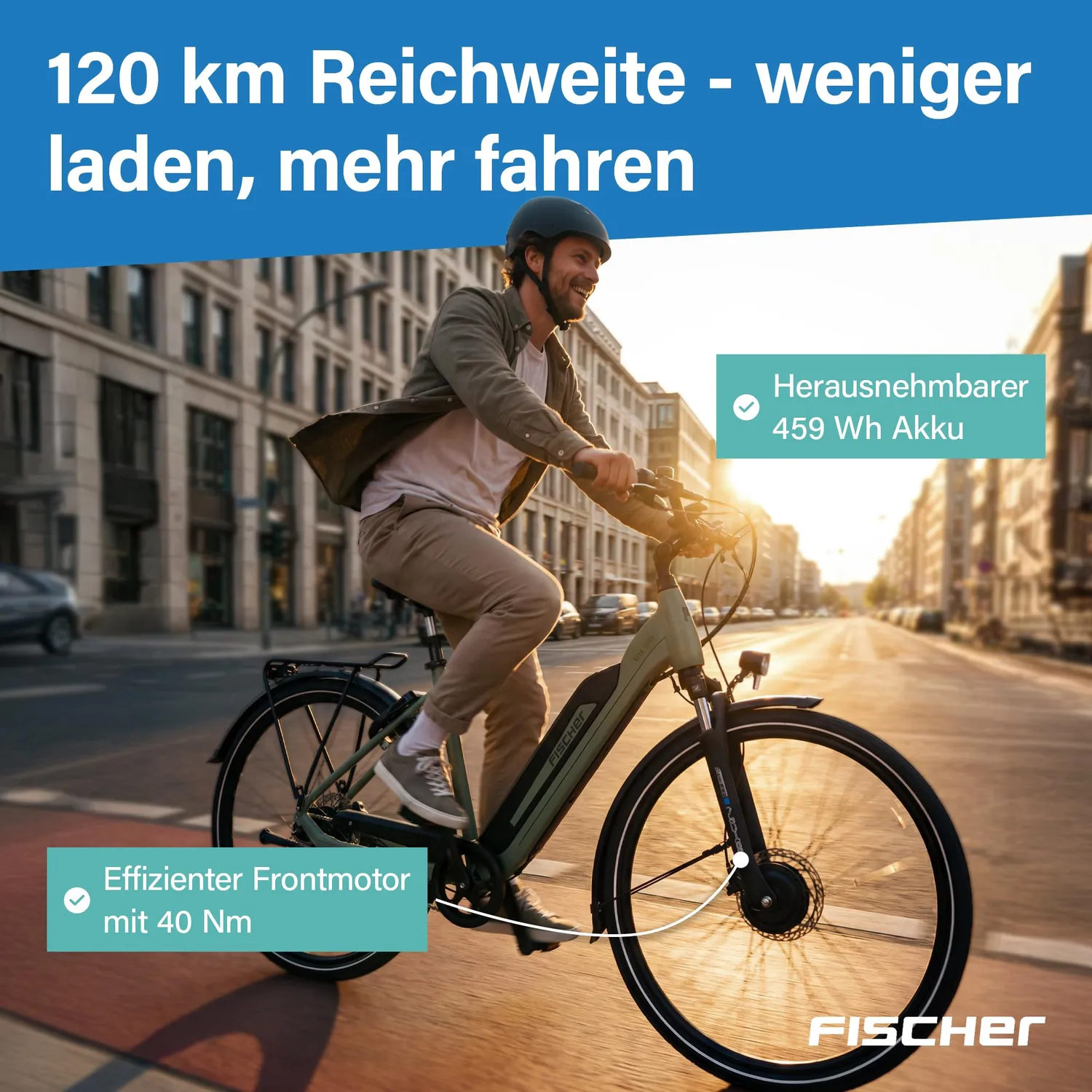 fischer CITA 2403 E-Bike 50 cm 459 Wh Frontmotor