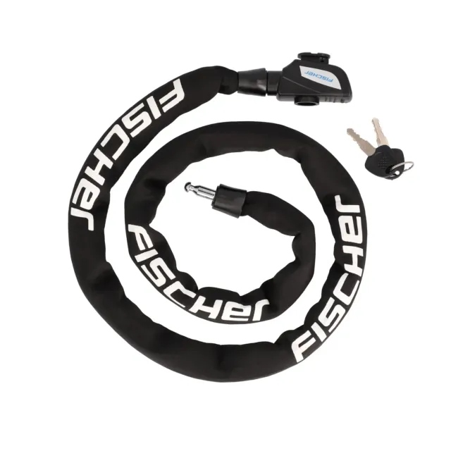 Fischer Kettenschloss Neopren Fahrradschloss 130 cm Schwarz