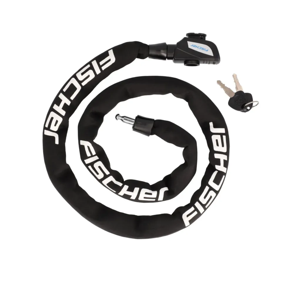 Fischer Kettenschloss Neopren Fahrradschloss 130 cm Schwarz