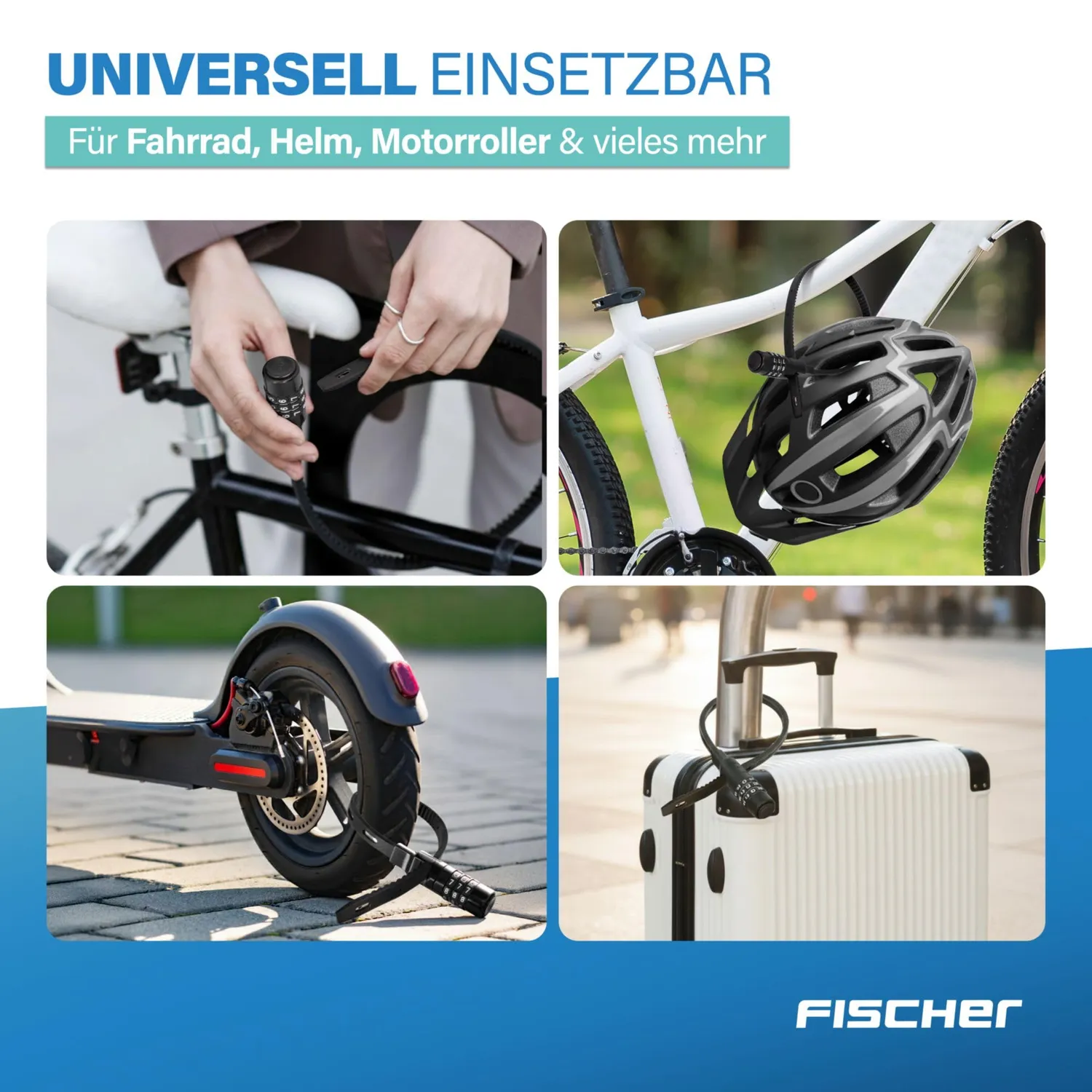 Fischer Zahlenschloss 53 cm schwarz 1000 Kombinationen