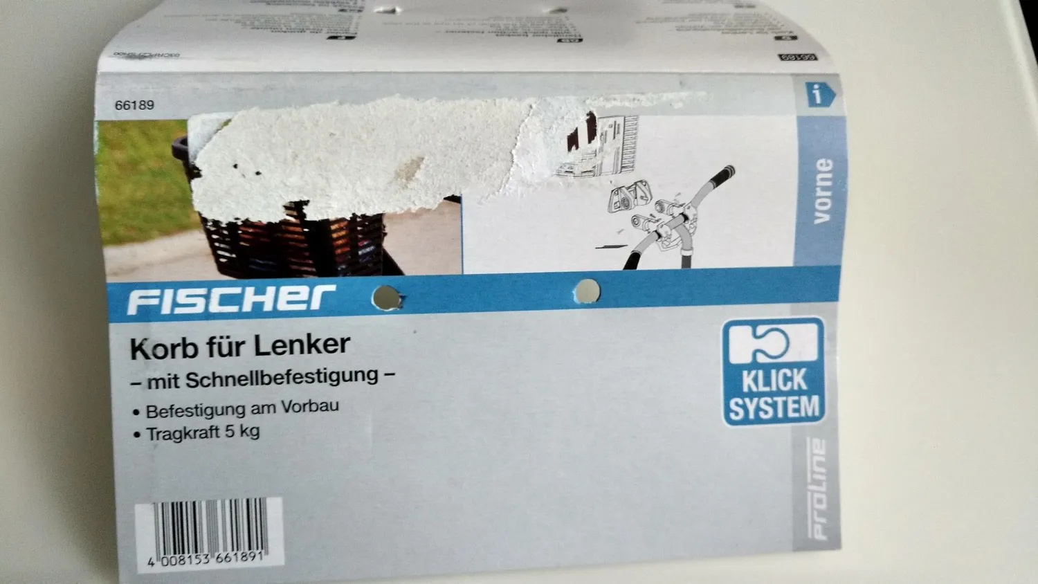 Fischer Fahrradkorb vorne schwarz Einkauf