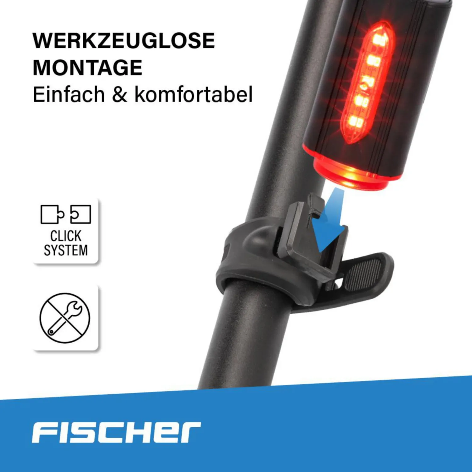 Fischer TWIN Akku-Rücklicht Fahrrad-Rückleuchte USB-C