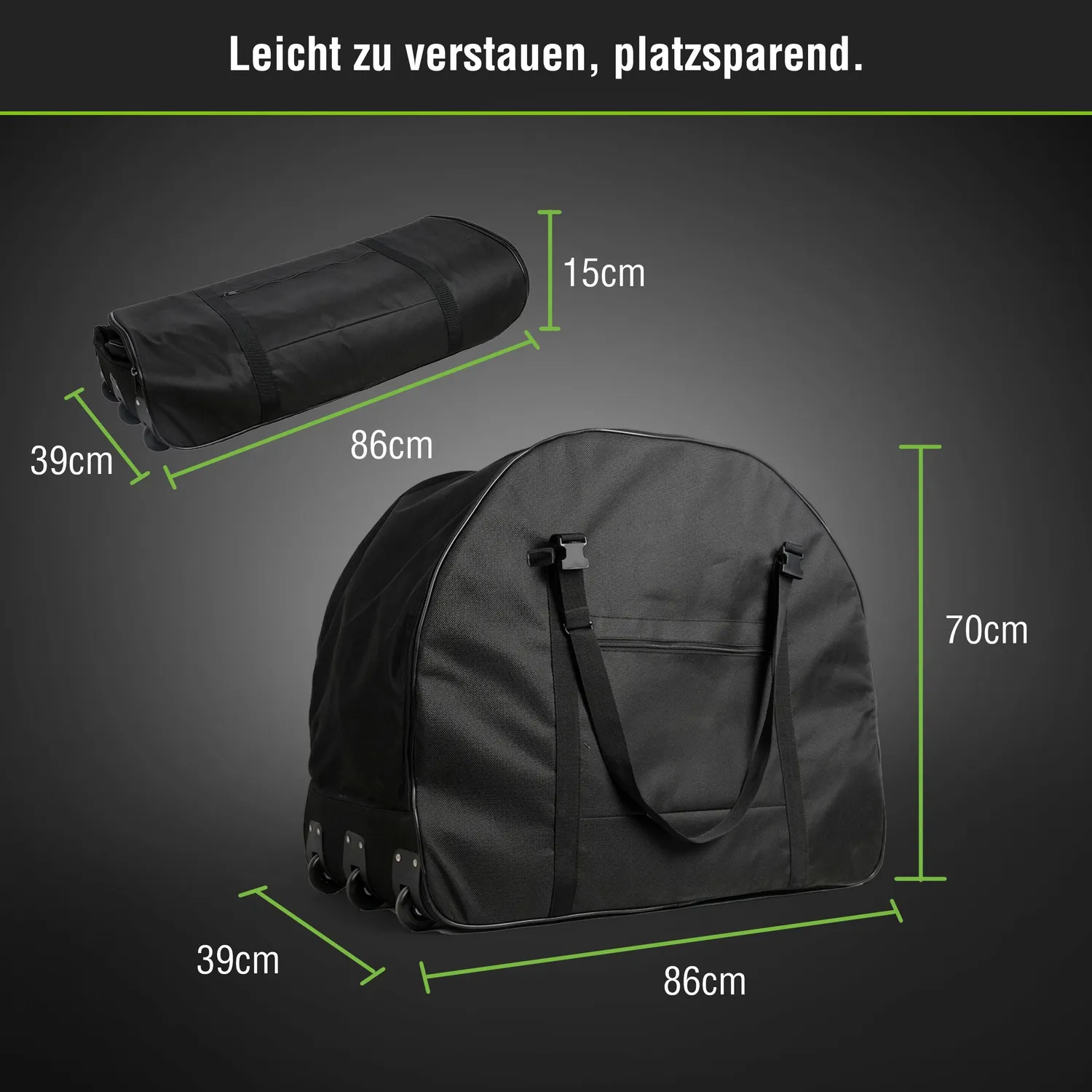 SachsenRad Premium F2 F3 F11 F12 Faltrad-Transporttasche neu 3-Rollen