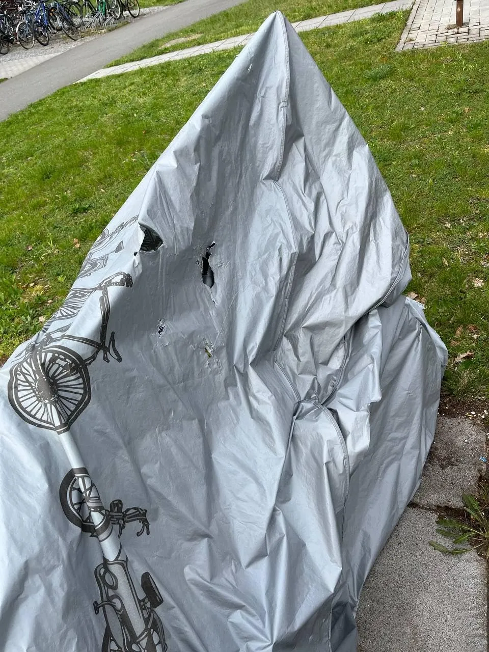 Fischer Universal Fahrradgarage 200x110 cm grau wasserdicht