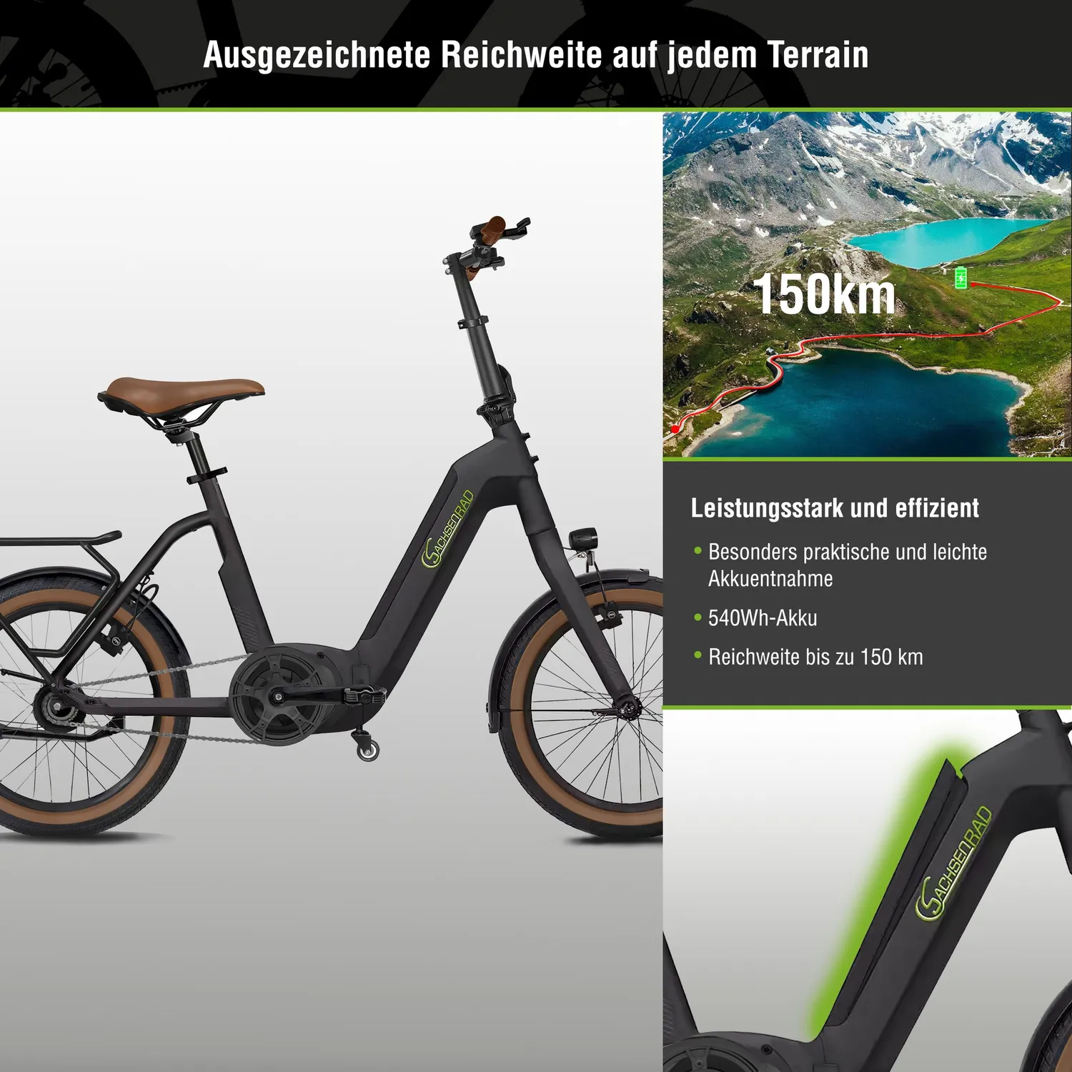 SachsenRad F3B Centro E-Faltrad gebraucht mit Rücktritt 85 Nm