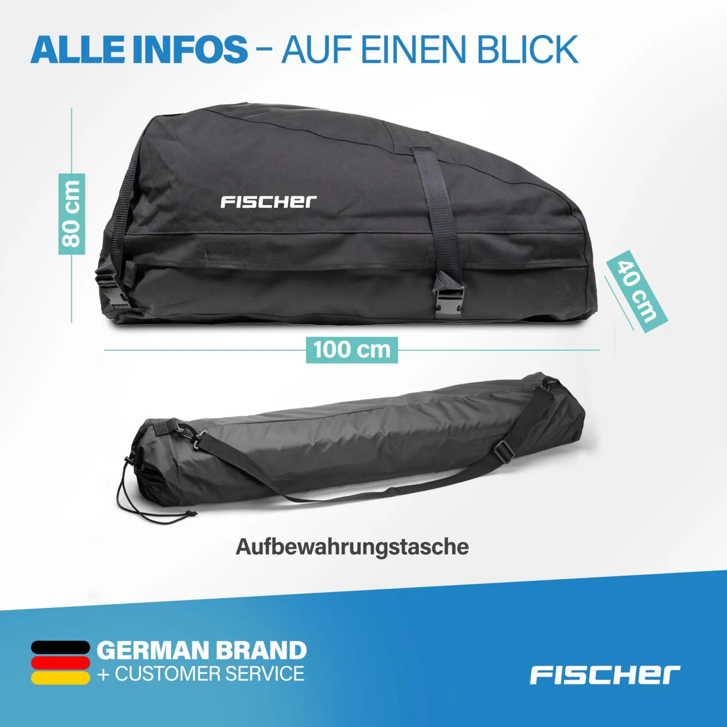 Fischer Dachbox faltbar 270 Liter wasserabweisend