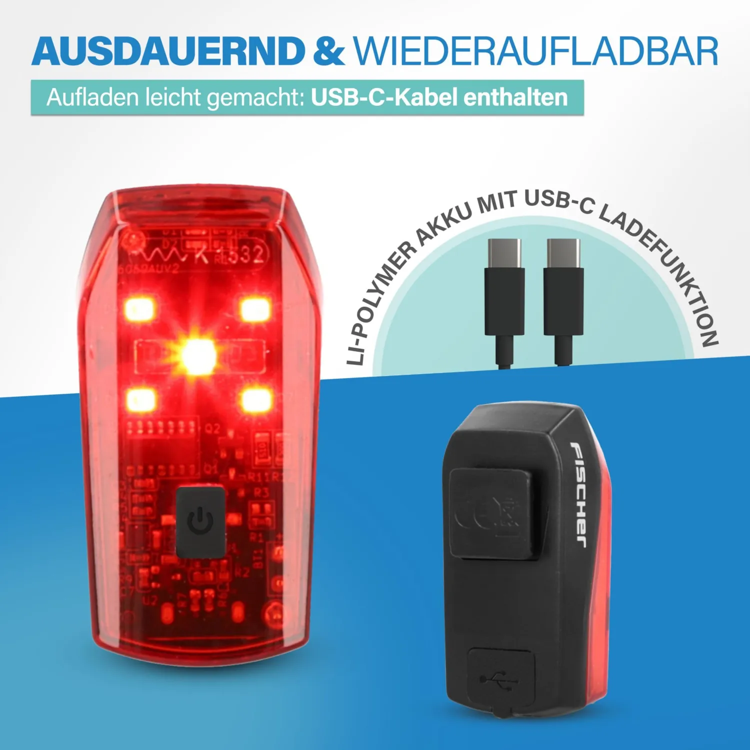 Fischer Basic Stop Rücklicht LED mit Bremslicht StVZO