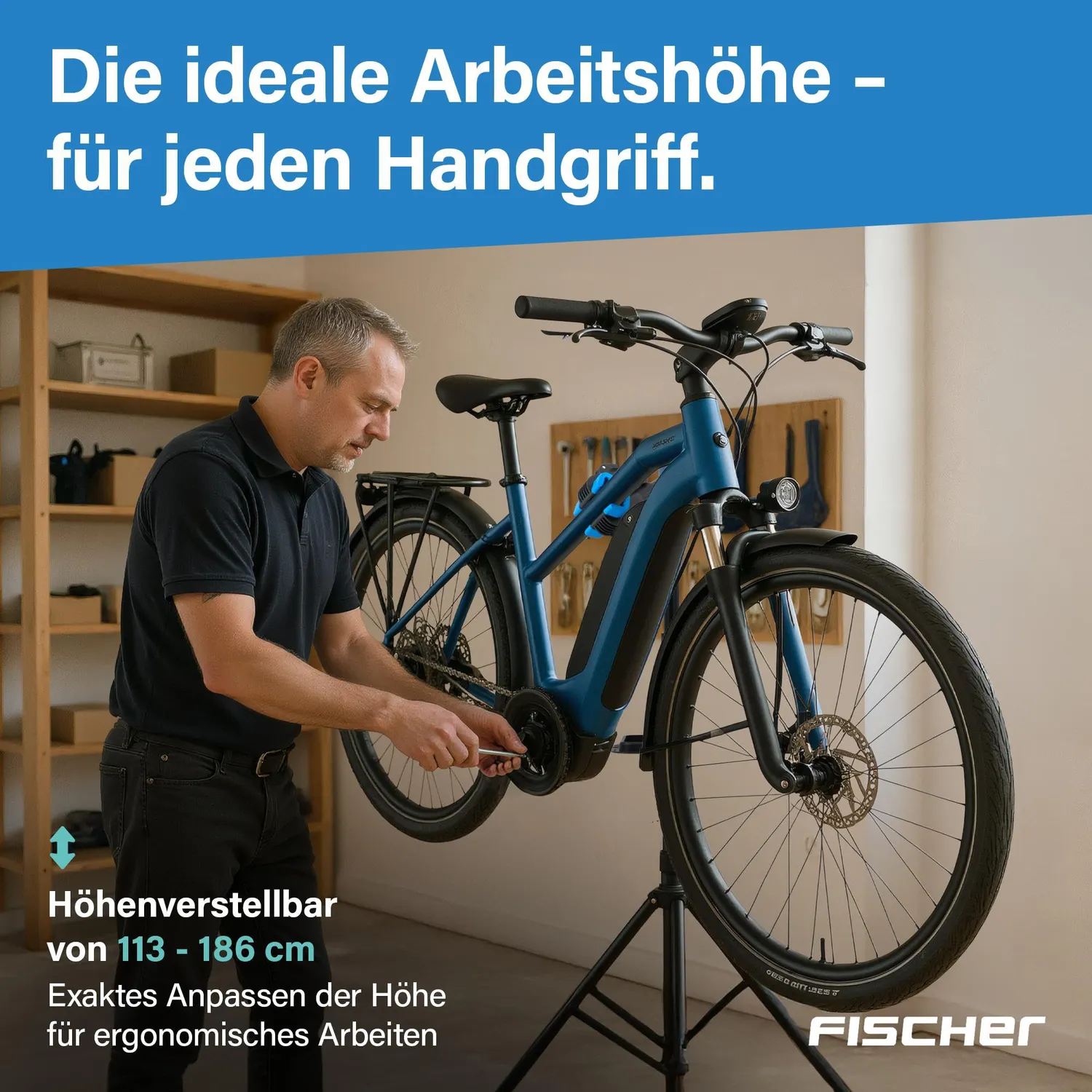 Fischer Montageständer 35 kg höhenverstellbar E-Bike