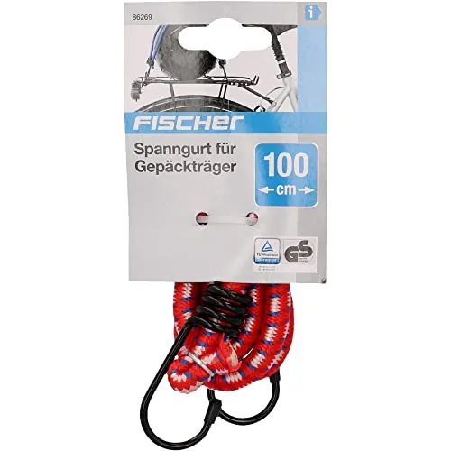 Fischer Spanngurt 100 cm rot mit Haken bis 12 kg