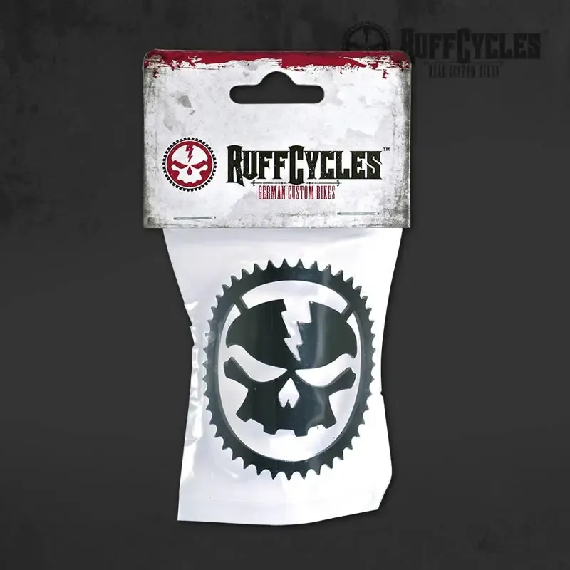 Ruff Cycles Skully Headbadge Schwarz Aluminium