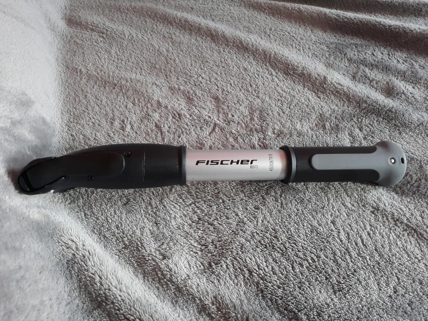 Fischer Mini Luftpumpe Fahrradpumpe mit Manometer 8 bar