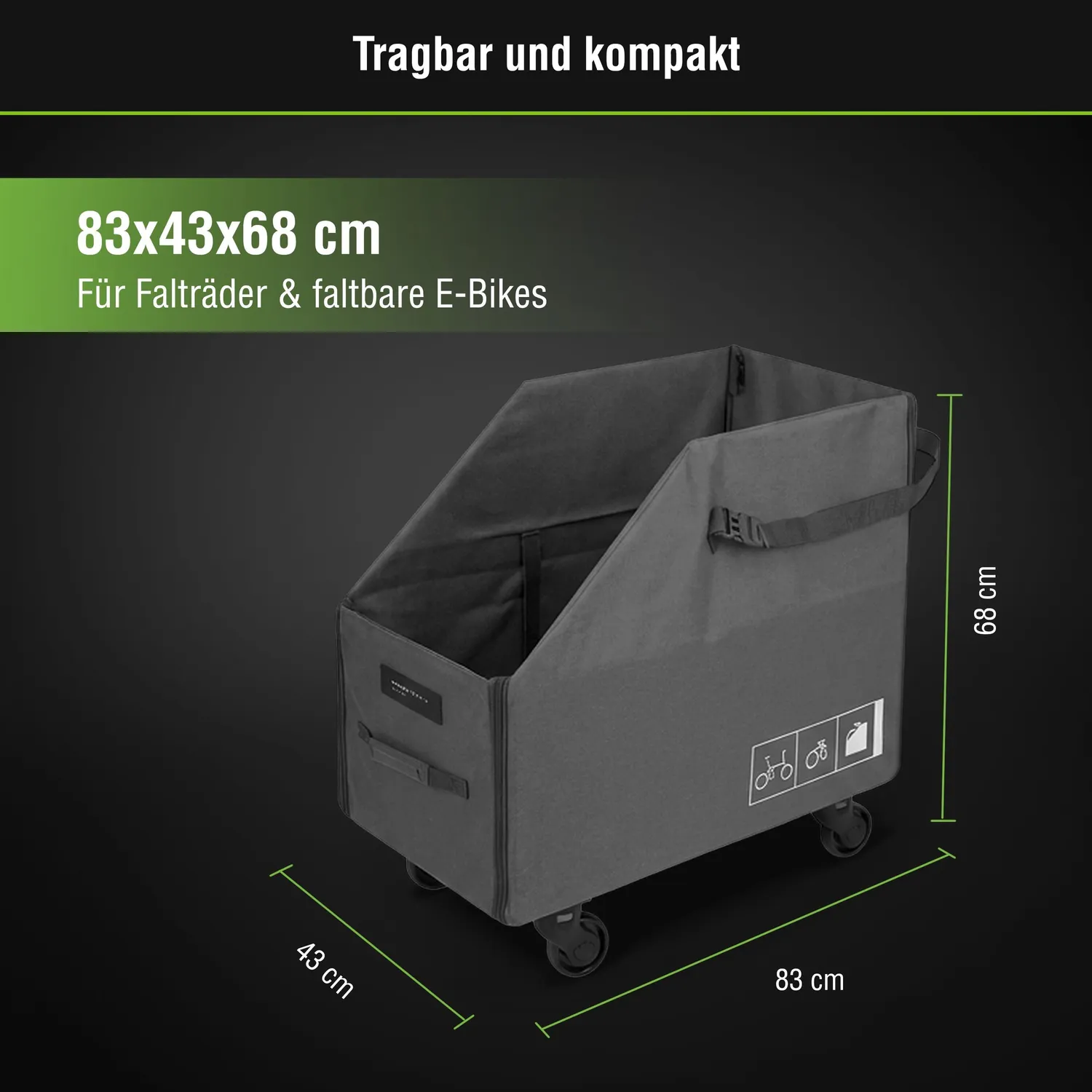 SachsenRad F11 Faltrad Transportbox neu mit Rollen