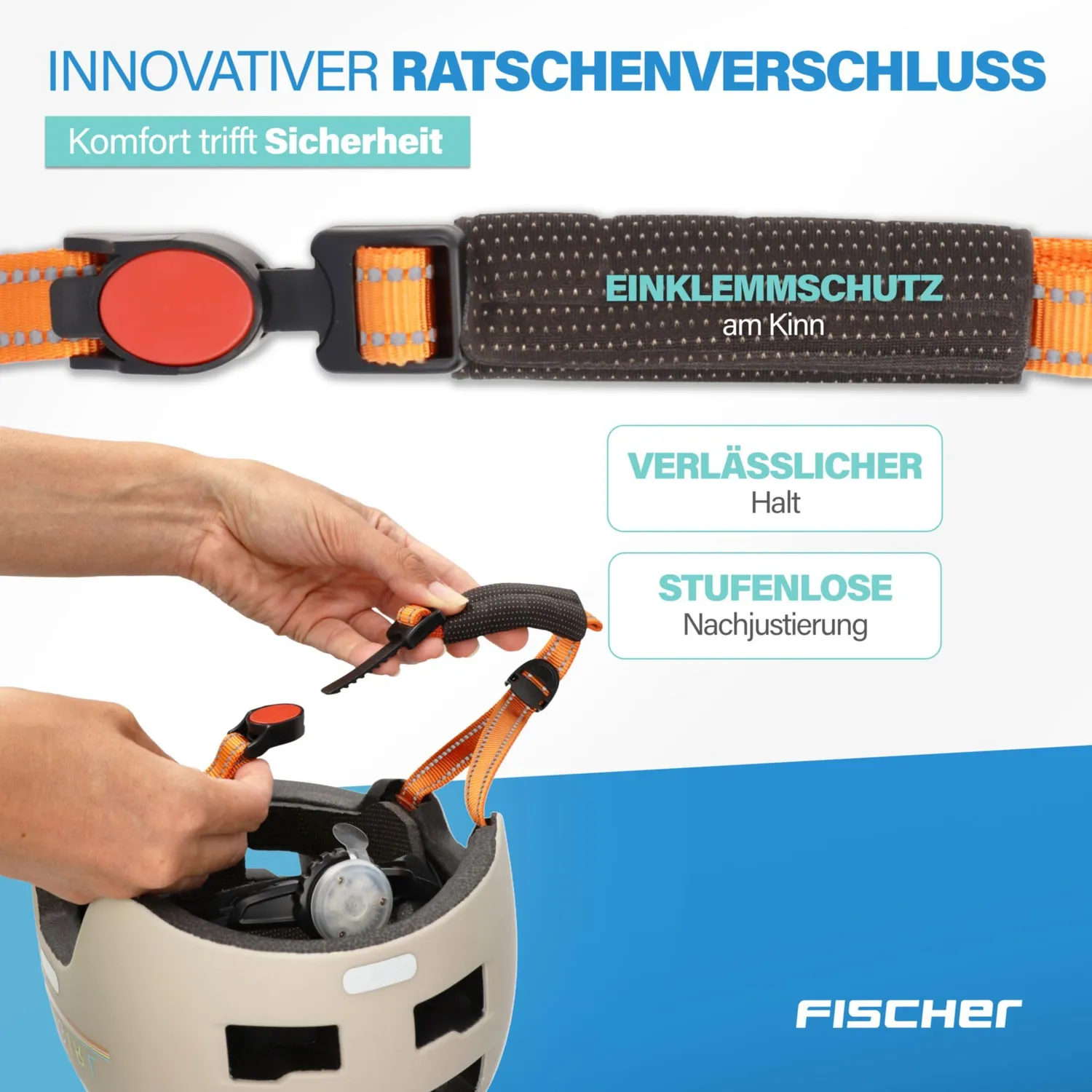 Fischer Plus BMX Fahrradhelm S/M Power beige LED