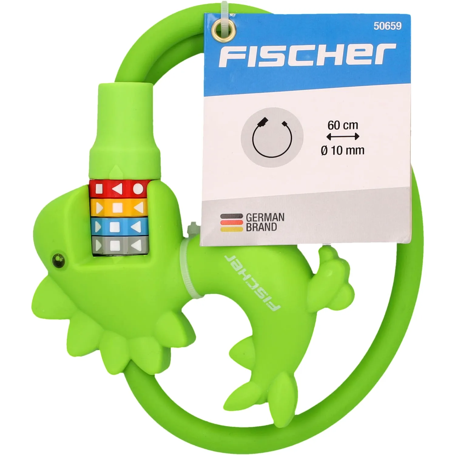 Fischer Dinosaurier Kabelschloss Kinder grün 60 cm