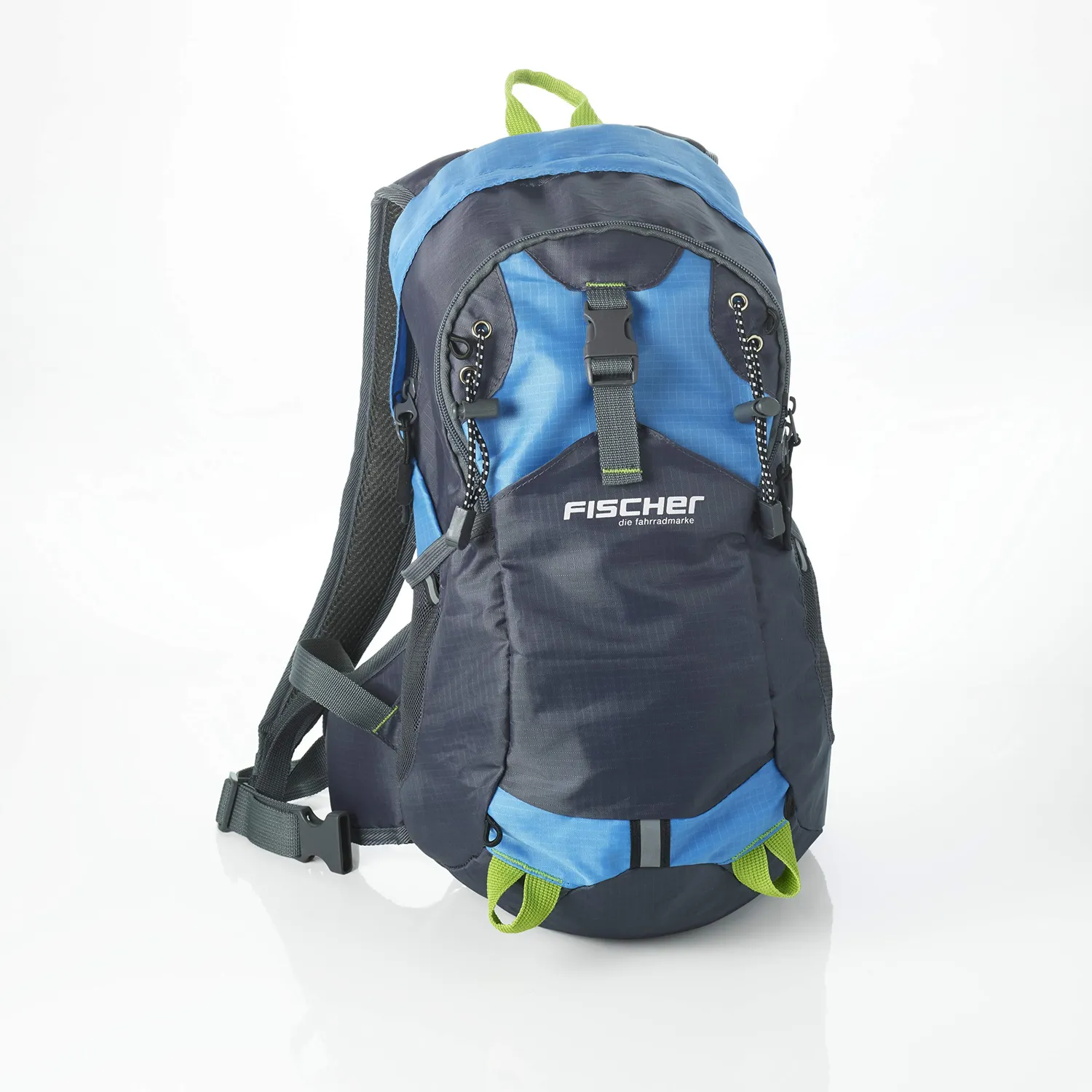 Fischer Fahrradrucksack 15 Liter Blau mit Helmnetz