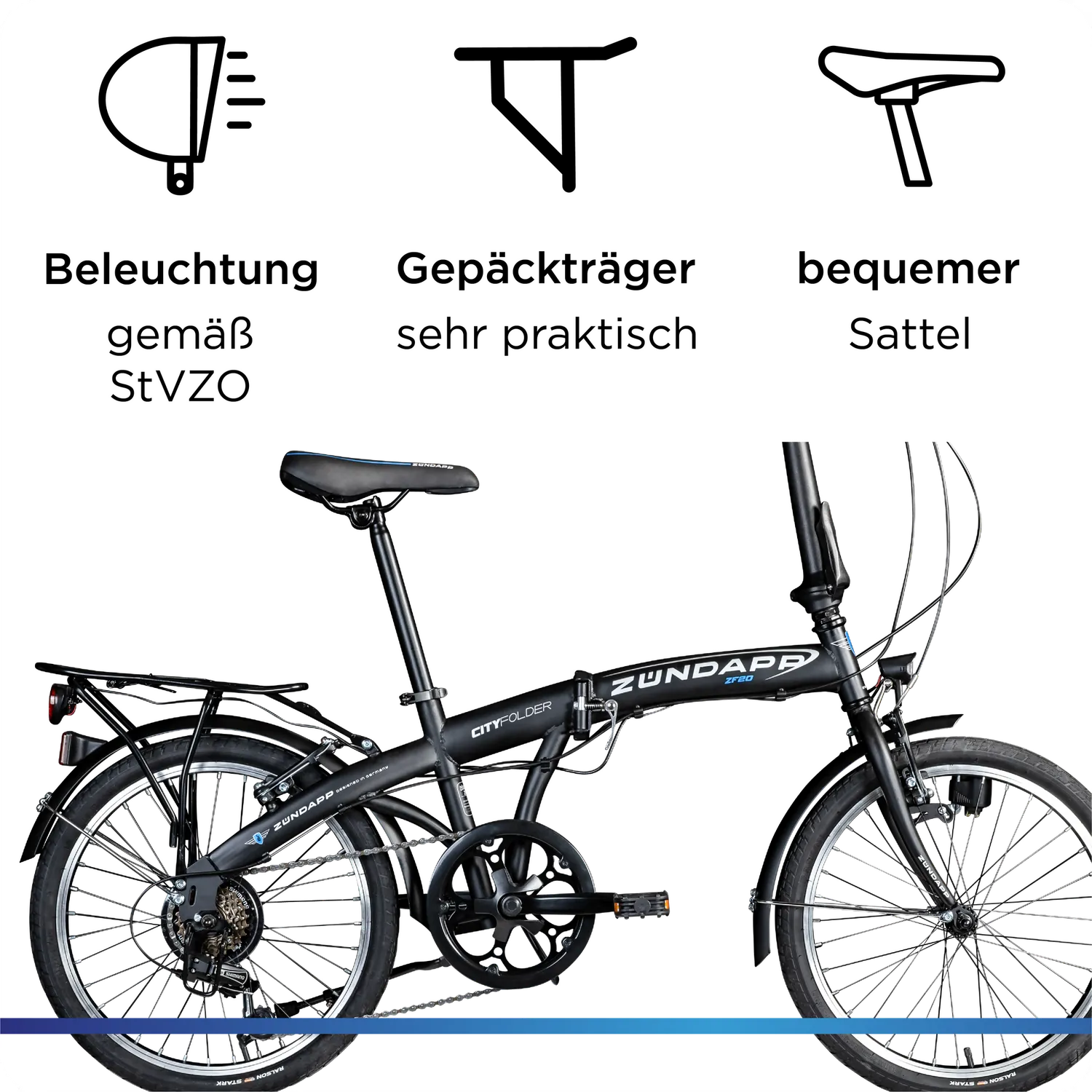 Zündapp ZF20 Speed Folder Klapprad 20 Zoll 6-Gang