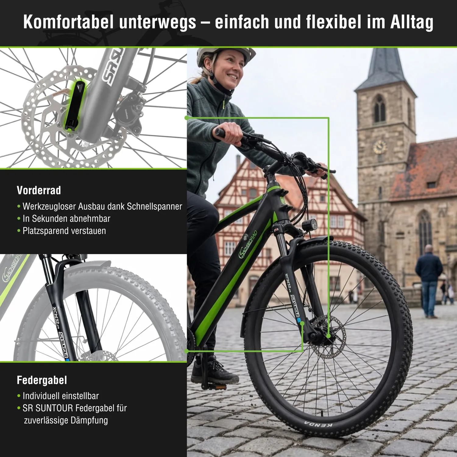 SachsenRad R8T Flex III E-Trekkingbike schwarz neu