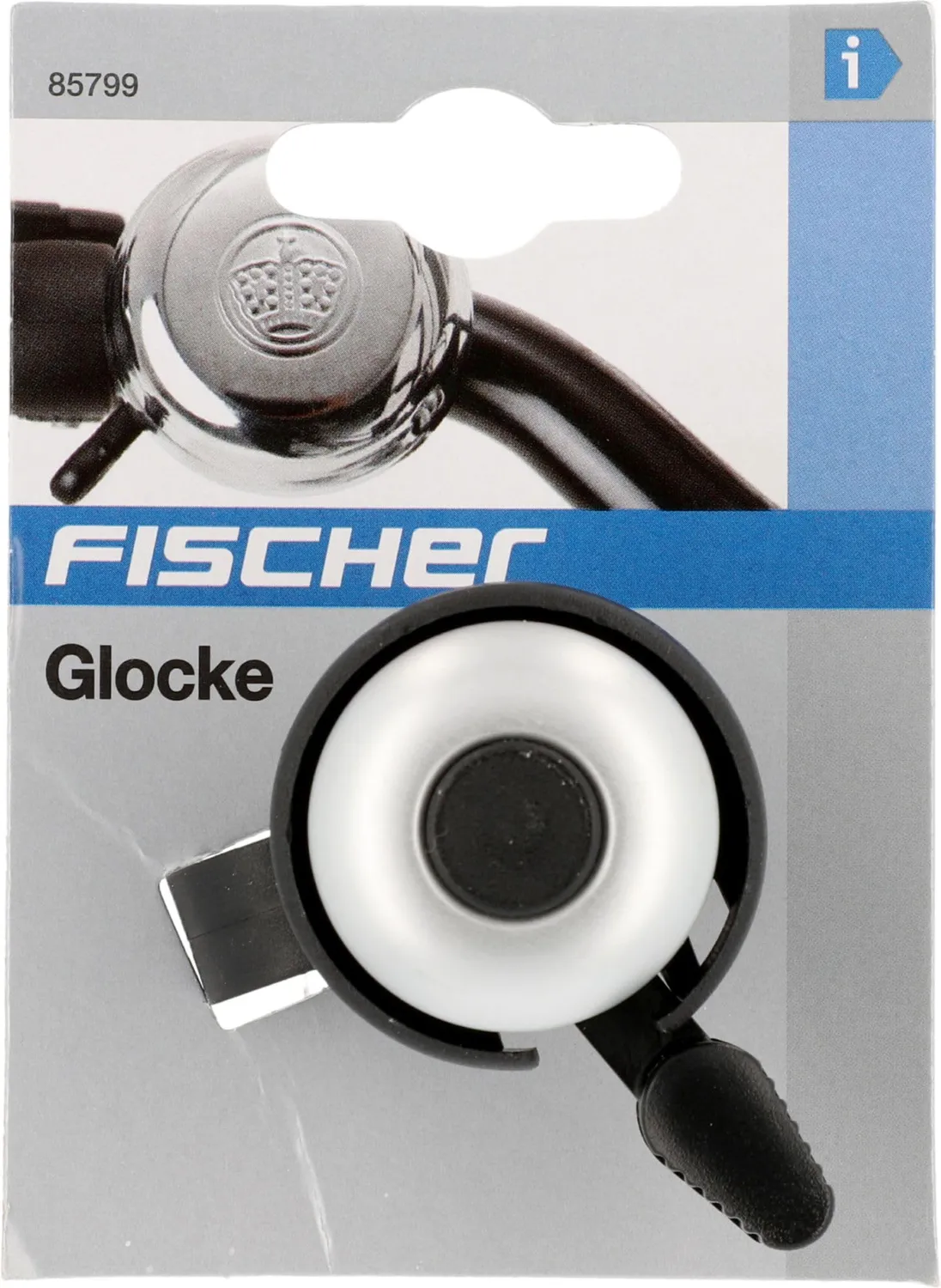 Fischer Mini Ding Dong Fahrradglocke silber 85799