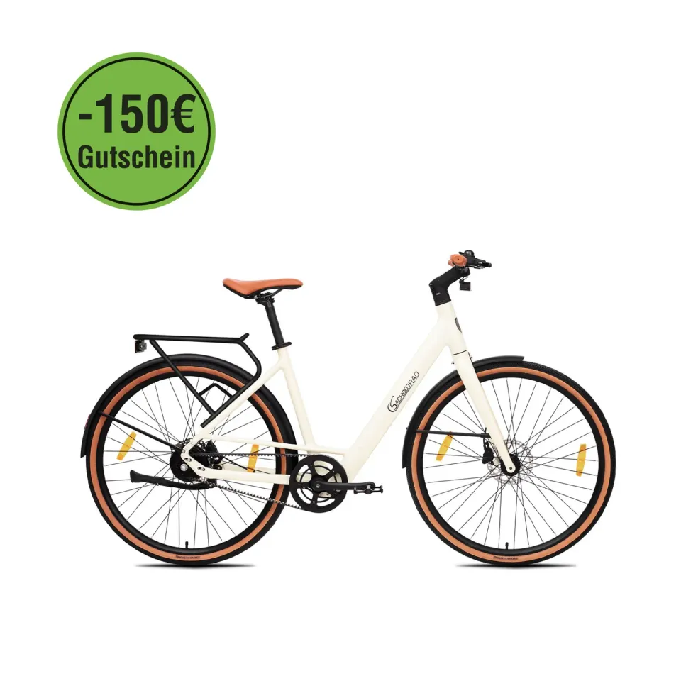SachsenRad C3V Roma II City E-Bike weiß Riemen KI 16 kg
