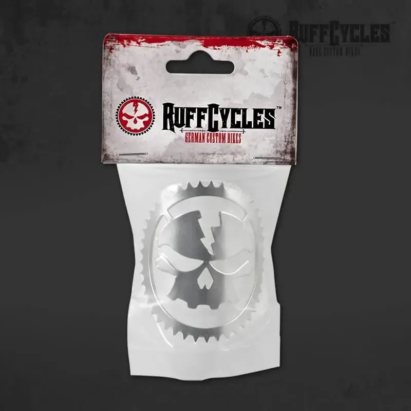Ruff Cycles Skully Steuerkopf-Emblem Aluminium