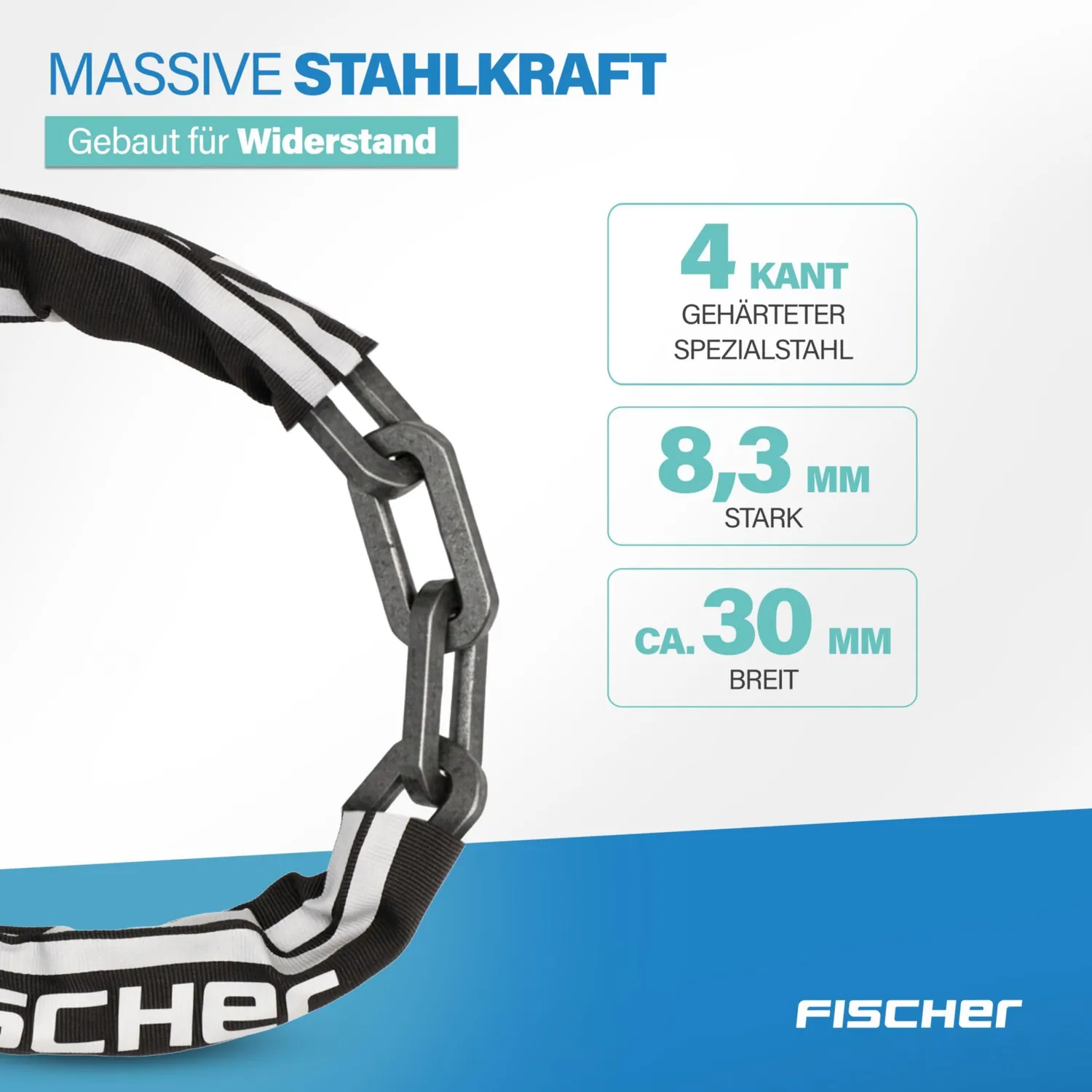 Fischer Protec Plus CK100 Kettenschloss 100 cm schwarz ART