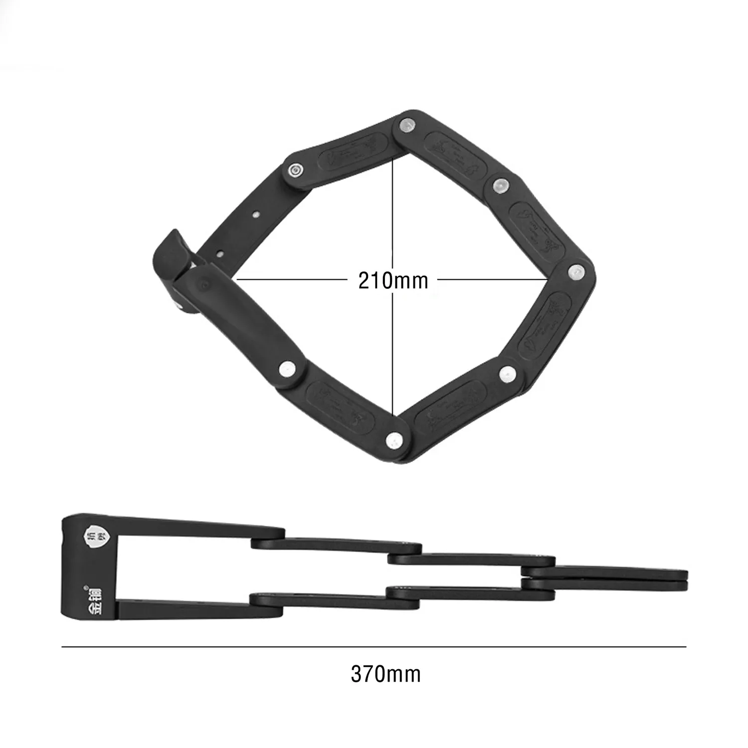 SachsenRad Secure Flex Faltschloss Stahl 65cm 700g schwarz