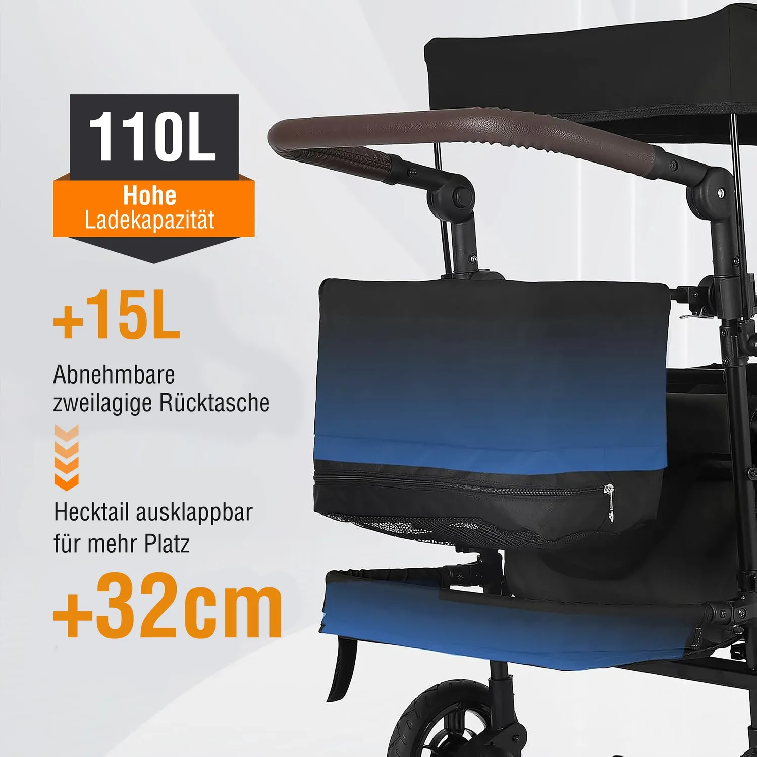 SachsenRad Bollerwagen faltbar mit Dach 150 kg