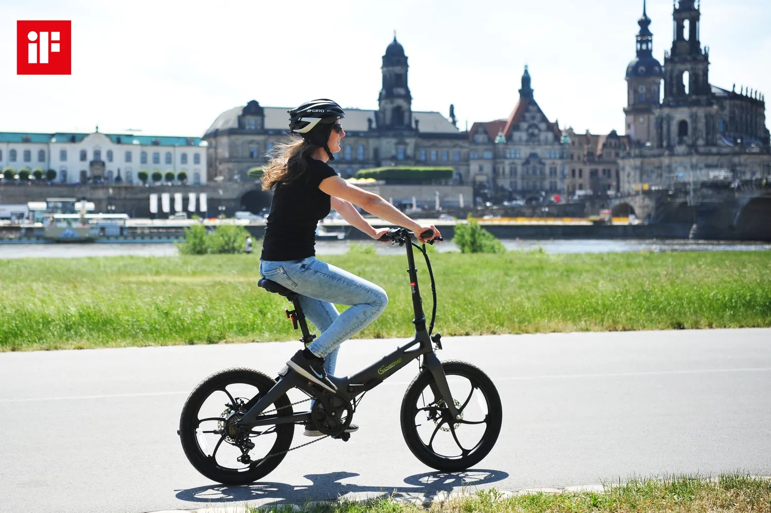 SachsenRad F11 Pro MagPuma E-Klapprad dunkelgrau Transporttasche