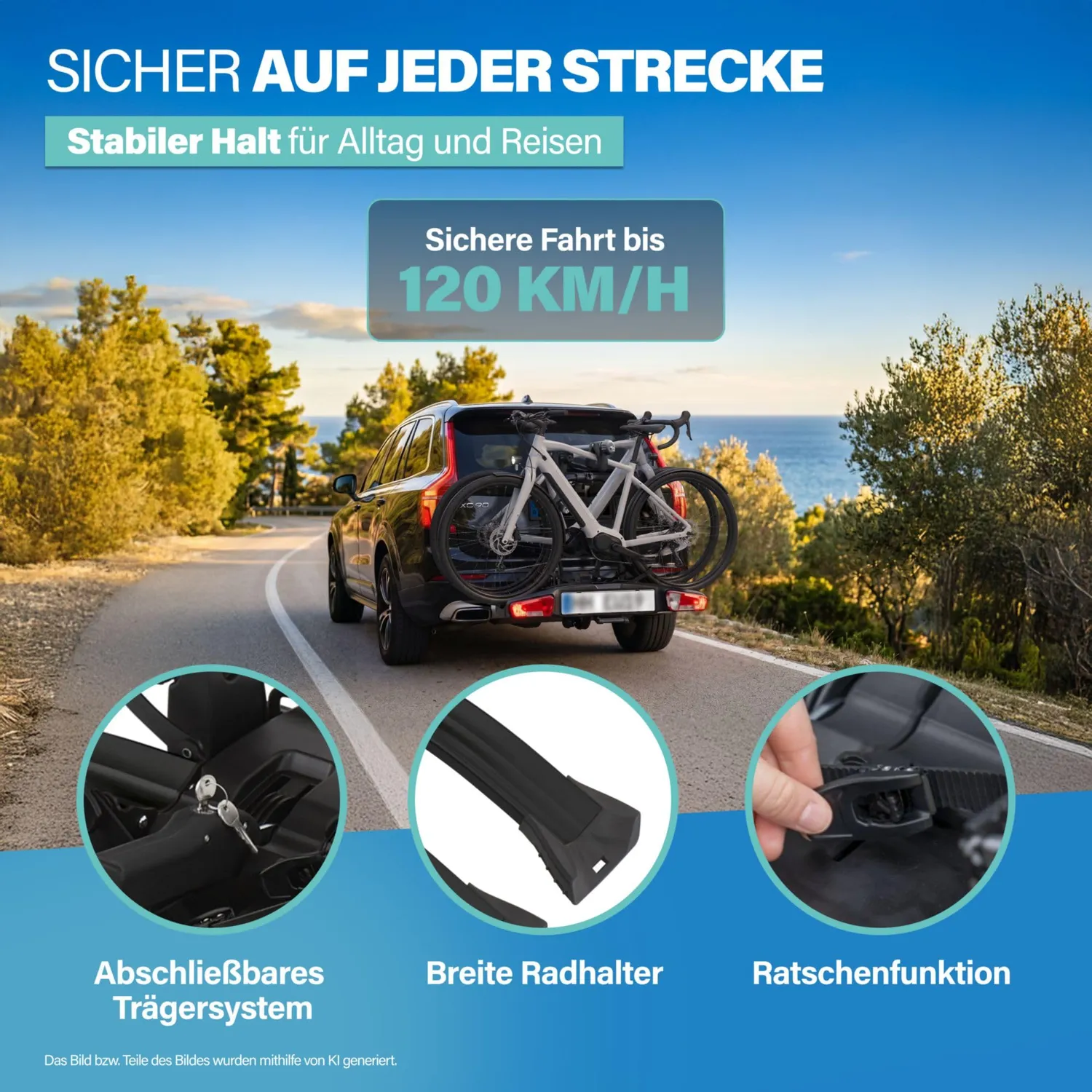 fischer RoadLine Black Kupplungsträger 2 E-Bikes 60 kg