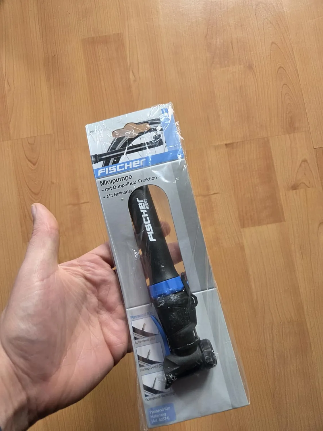 Fischer 85593 Mini-Pumpe Doppelhub schwarz Ventile