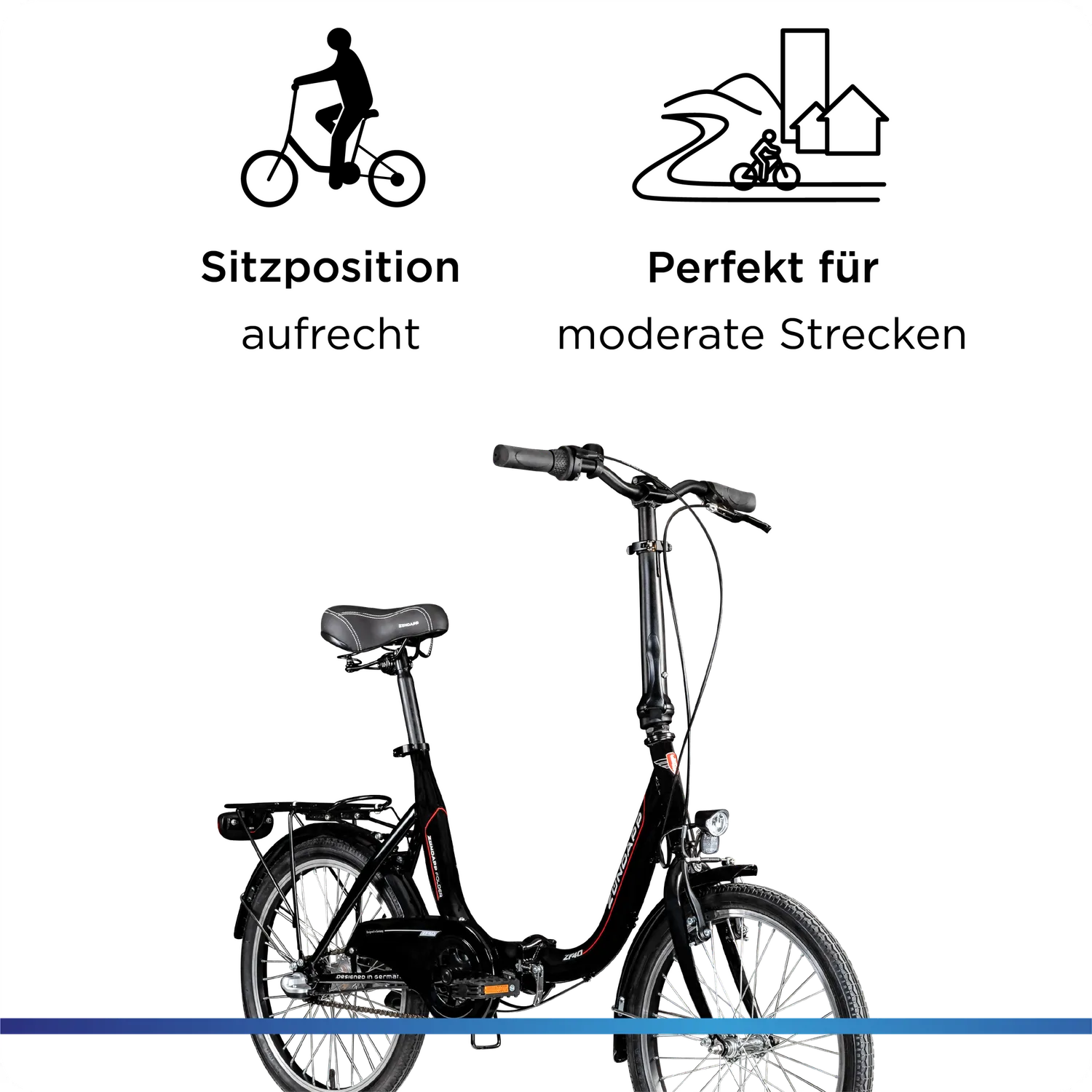 Zündapp ZF40 Klapprad 20 Zoll 3-Gang weiß 35,5cm