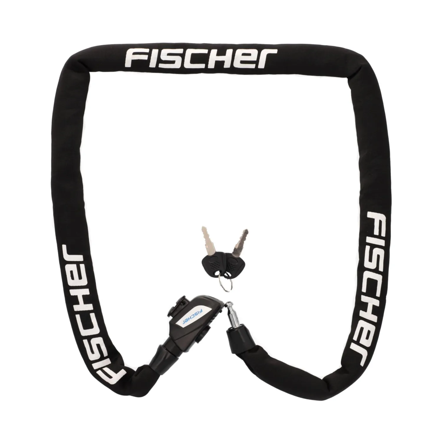 Fischer Kettenschloss Neopren Fahrradschloss 130 cm Schwarz