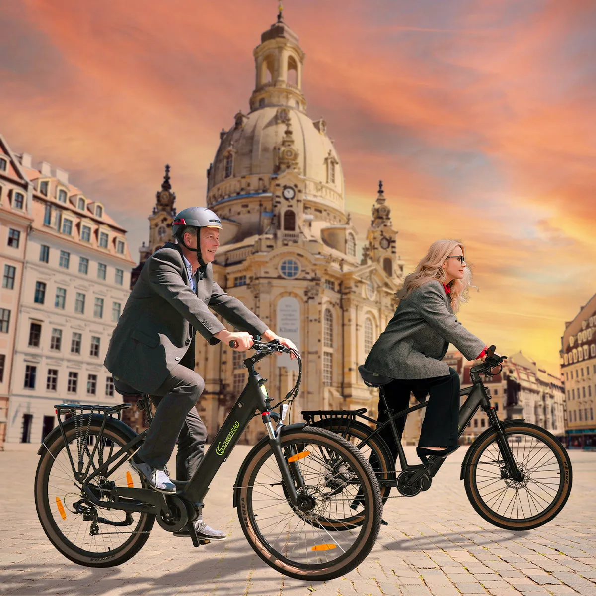 SachsenRad Noseless Fahrradsattel Memory-Foam breit