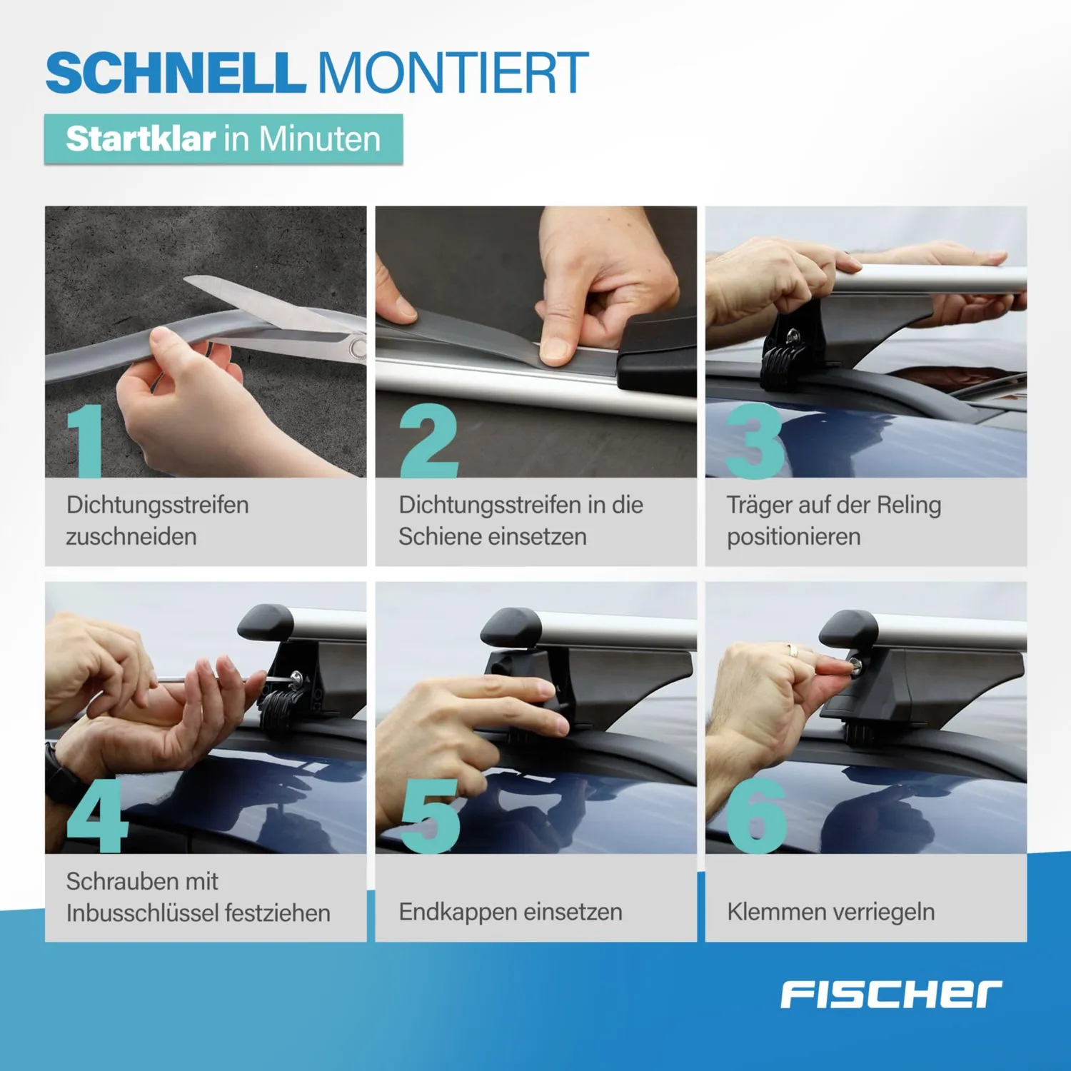 Fischer CrossLine L Relingträger 1,20 m Aluminium 75 kg